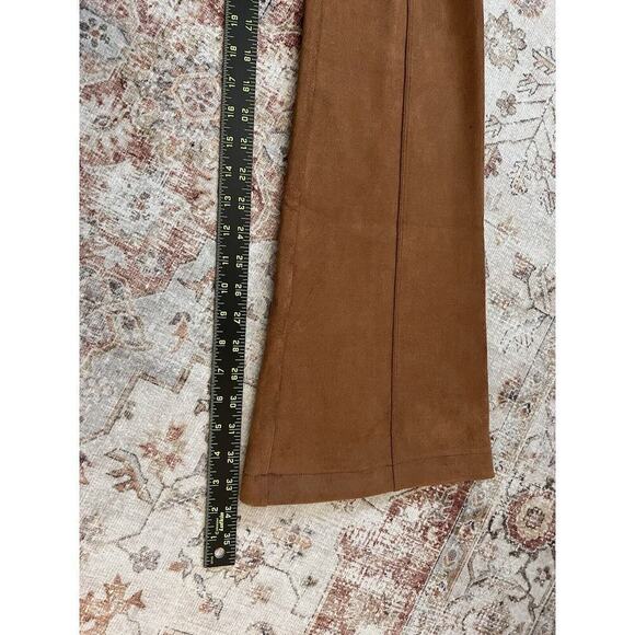 SPANX Faux Suede Flare Pull On Pants Womens Size S Stretch Caramel - Picture 2 of 7